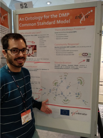 João Cardoso and his poster "An Ontology for the DMP Common Standard Model"